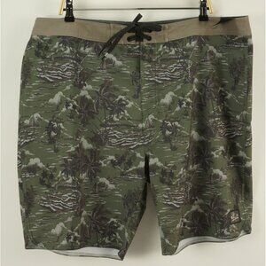New Ripcurl Mirage Men's 40 Green Palm Tree Print Unlined Boardshort Shorts